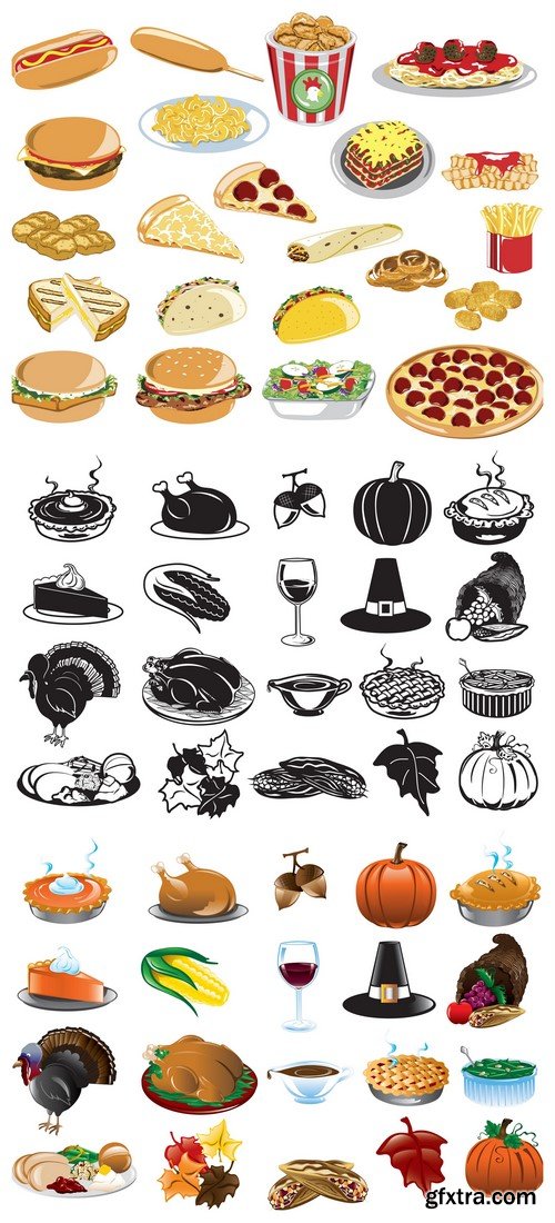 Fast food icons 3X EPS