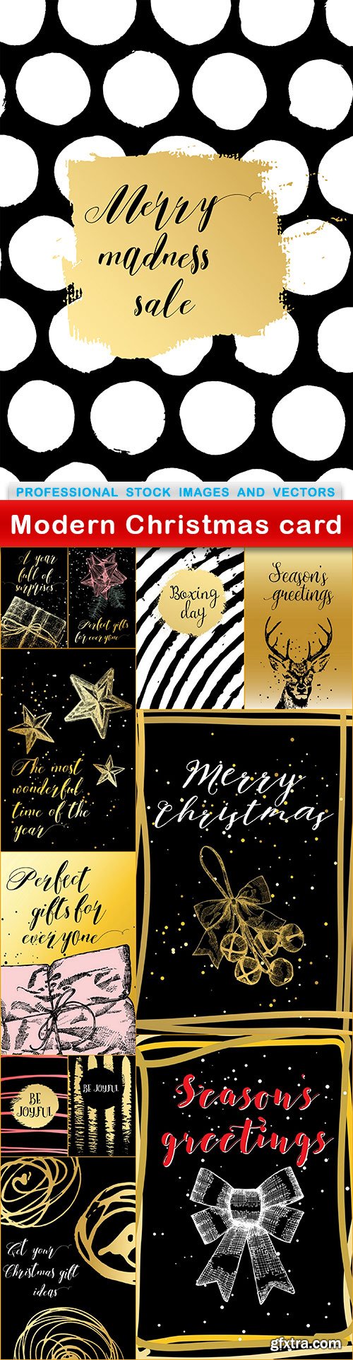 Modern Christmas card - 12 EPS