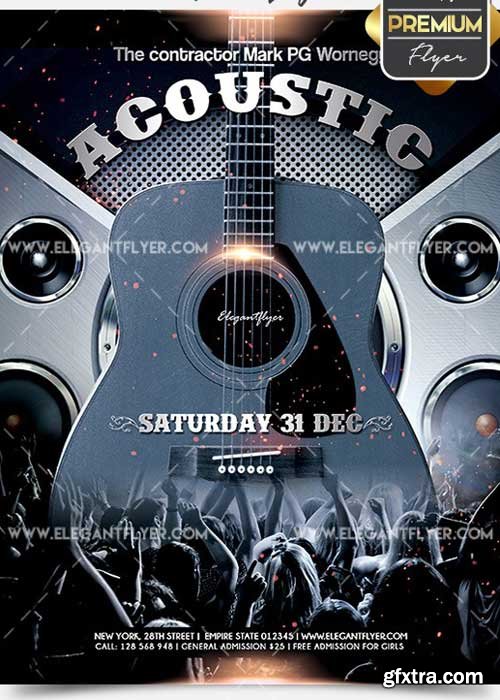 Acoustic Concert V10 Flyer PSD Template + Facebook Cover