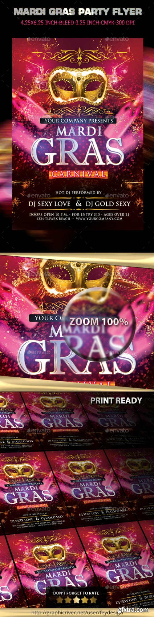 GR - Mardi Gras Carnival Party Flyer 9937886