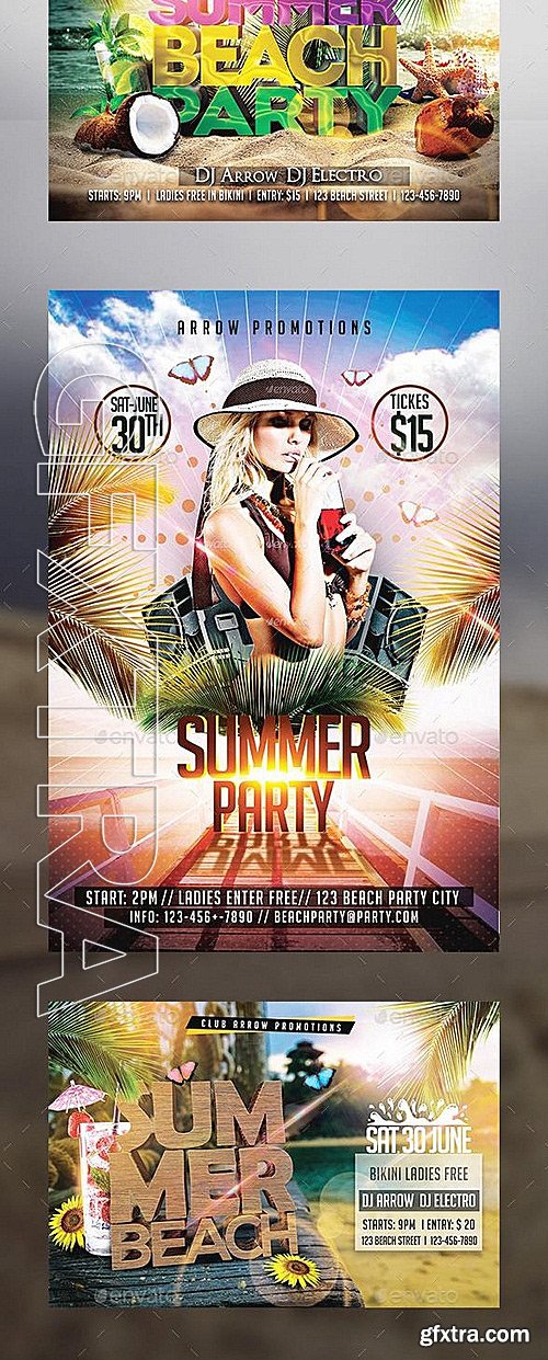 GraphicRiver - Summer Beach Party Flyer Bundle 12253467