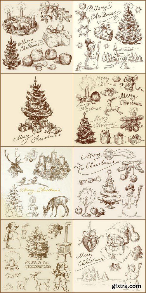 Christmas Elements - 8 EPS Vector Stock