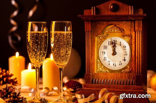 New Year background with champagne - 9 UHQ JPEG