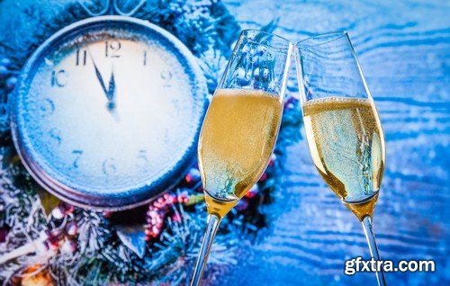 New Year background with champagne - 9 UHQ JPEG