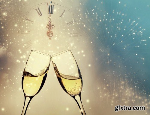 New Year background with champagne - 9 UHQ JPEG