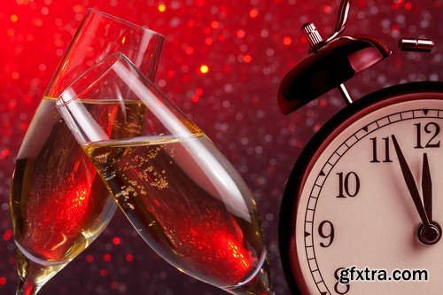 New Year background with champagne - 9 UHQ JPEG