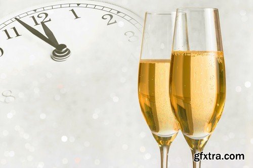 New Year background with champagne - 9 UHQ JPEG