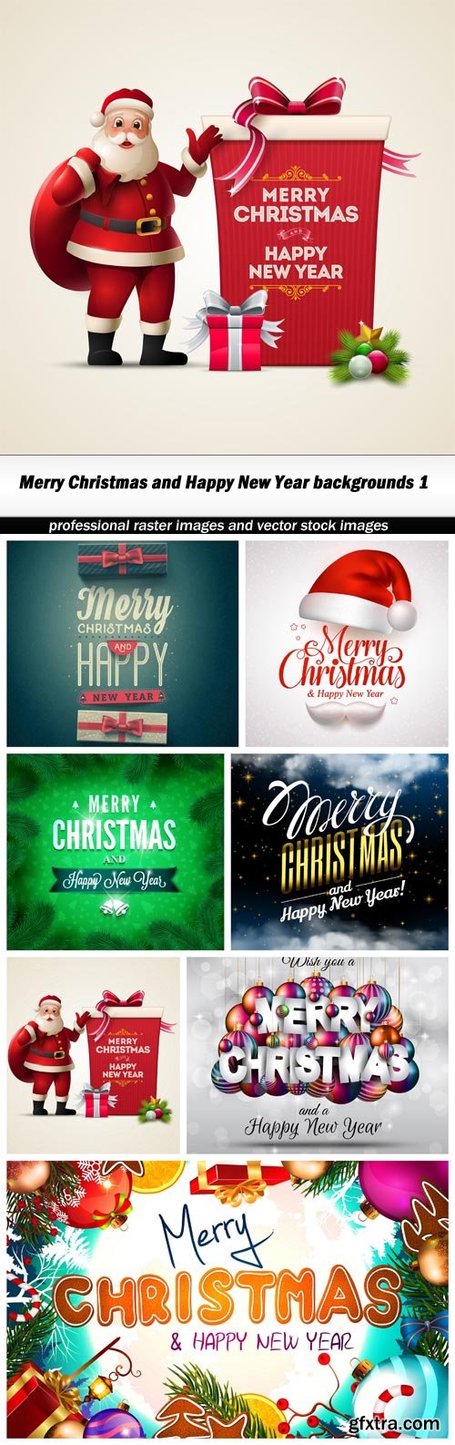 Merry Christmas and Happy New Year backgrounds 1 - 7 UHQ JPEG