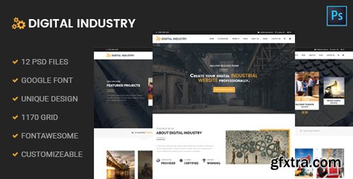 ThemeForest - Digital Industry - Industrial Business PSD Template 16702214