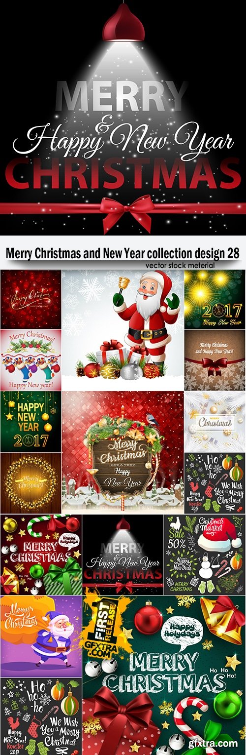 Merry Christmas and New Year collection design 28