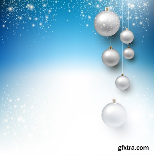 Christmas  and New Year vector background with colorful balls