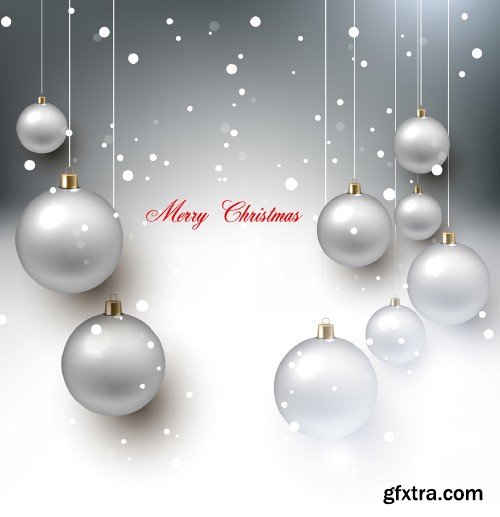 Christmas  and New Year vector background with colorful balls