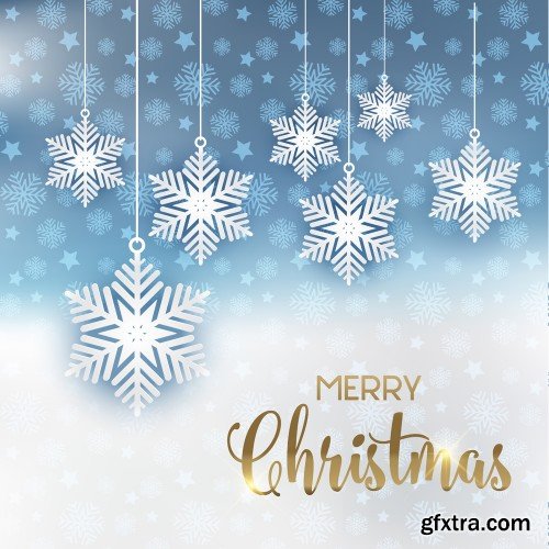 Christmas  and New Year vector background with colorful balls