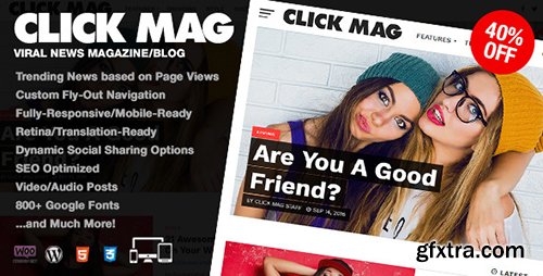 ThemeForest - Click Mag v1.05.0  - Viral WordPress News Magazine/Blog Theme - 18081003