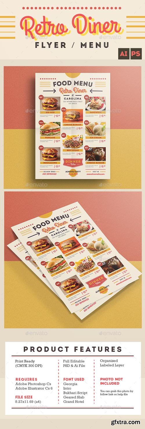 GR - Retro Diner Flyer/Menu 13720986