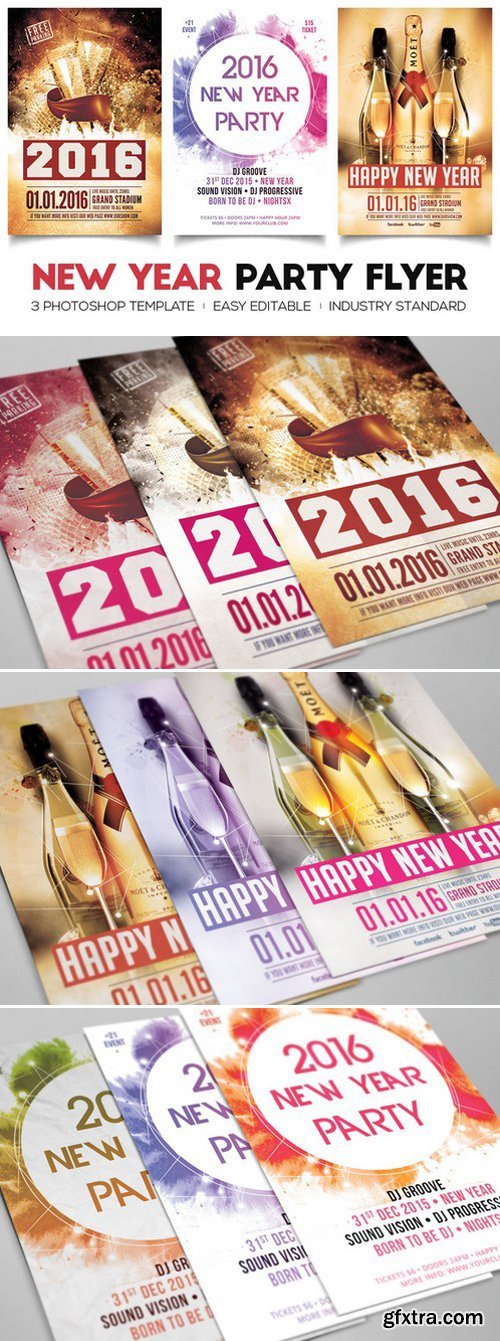 CM - New Year Flyers Bundle 448959