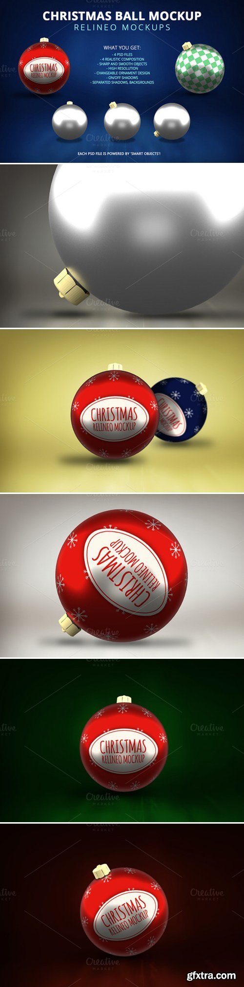 CM - RELINEO - Christmas Ball Mockup Pack 468933