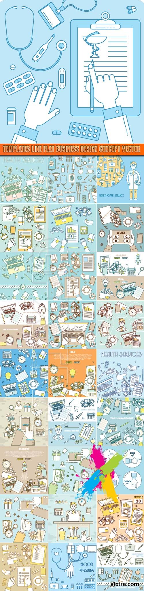 Templates line flat business design concept vector