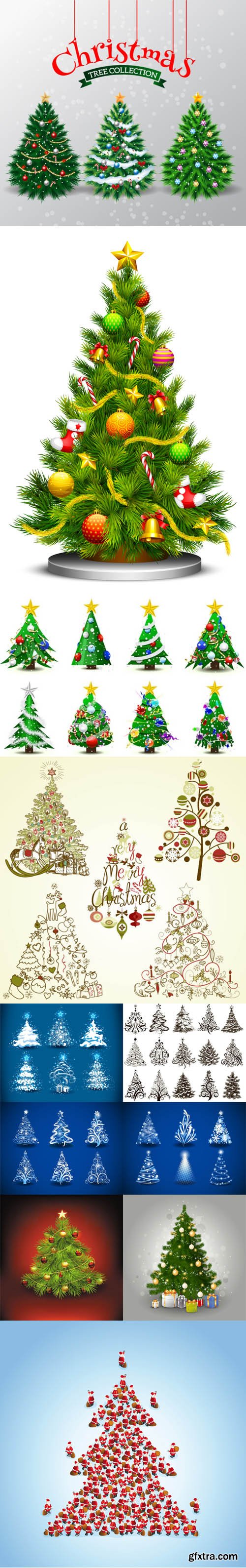 Set of Christmas Trees Design Elements in Vector (AI/EPS)