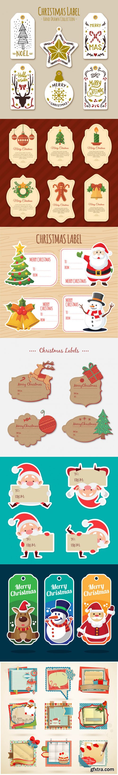 Great Pack of Christmas Stickers & Labels Collection in Vector