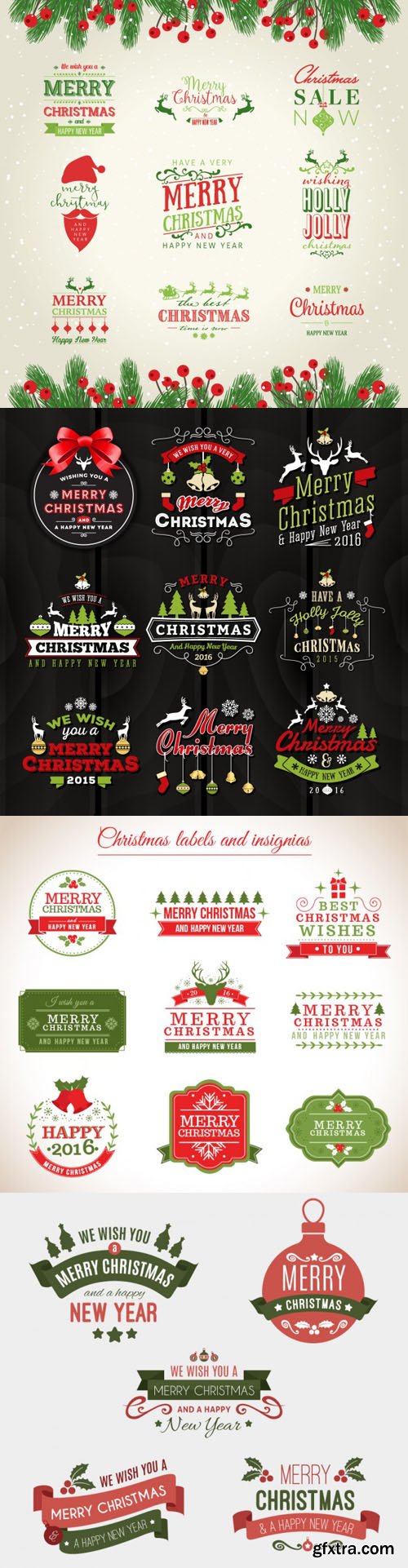 Fantastic Christmas Labels Collection Vector (AI/EPS)