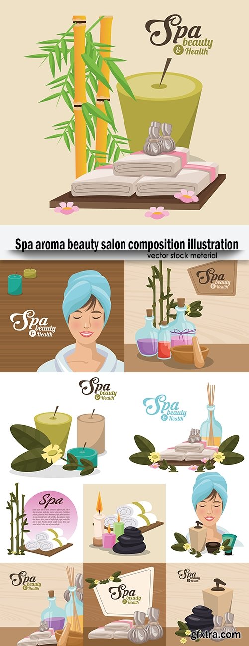 Spa aroma beauty salon composition illustration