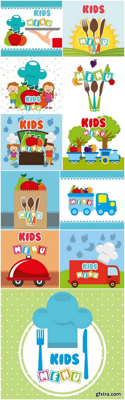 Kids Menu - 11 EPS Vector Stock