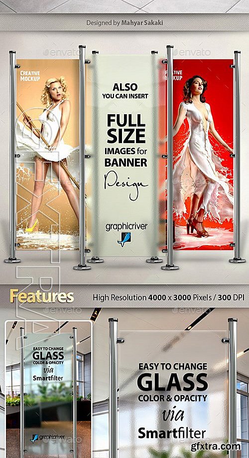 GraphicRiver - Glass Banner Rollup Mockup 13281293