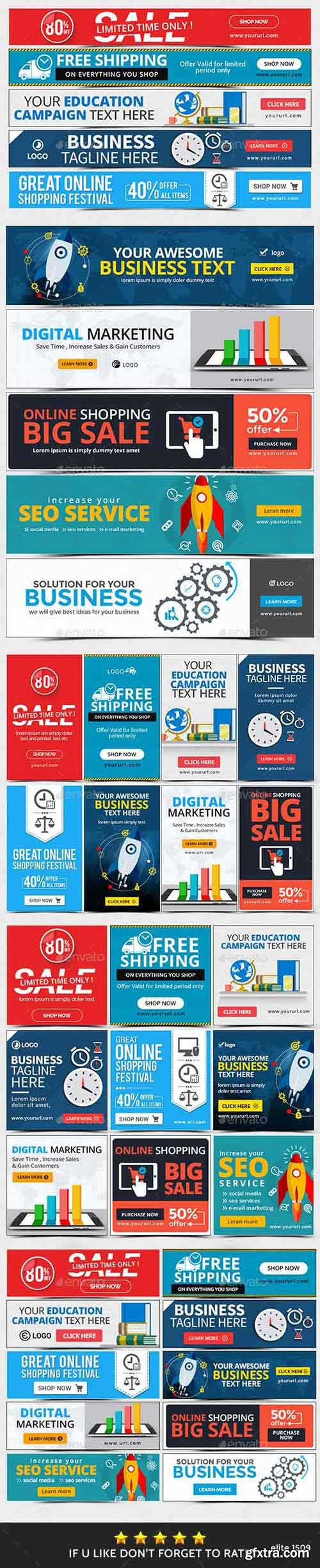 GraphicRiver - Multipurpose Banners Bundle - 10 Sets - 180 Banners - Images Included 16182071