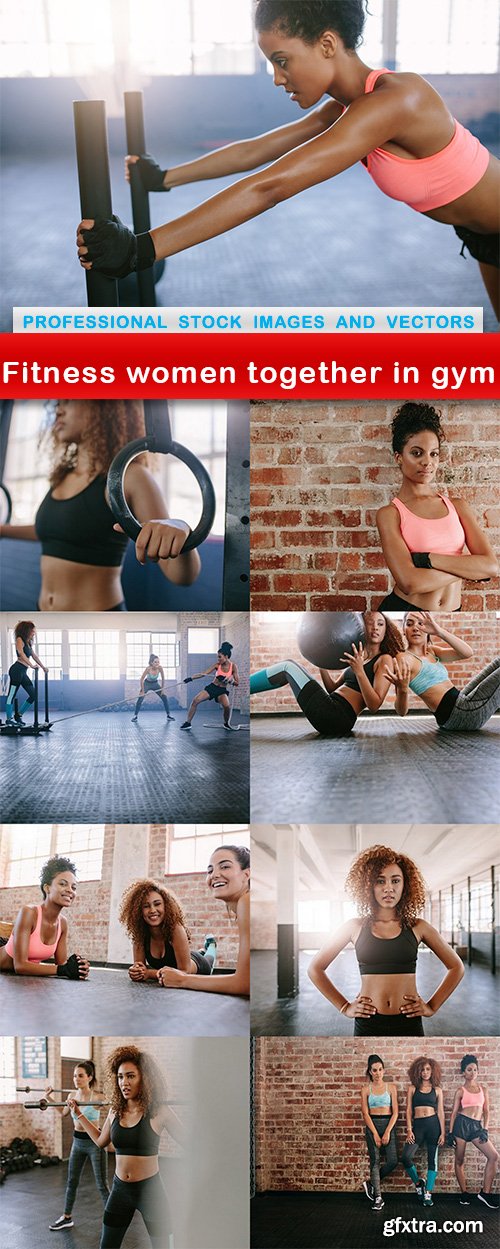 Fitness women together in gym - 9 UHQ JPEG