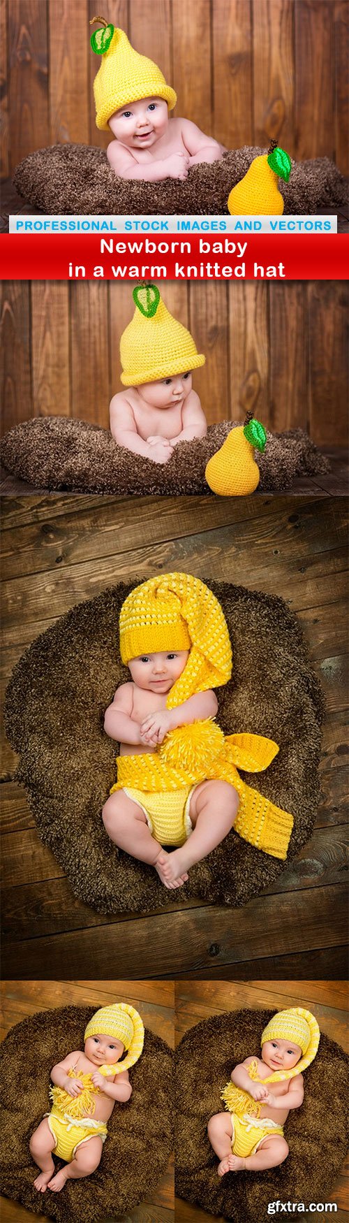 Newborn baby in a warm knitted hat - 5 UHQ JPEG