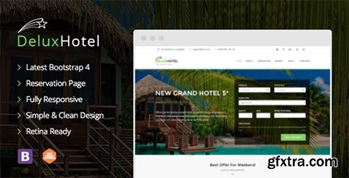 ThemeForest - DeluxHotel v1.0 - Responsive Bootstrap 4 Template For Hotels - 18222777