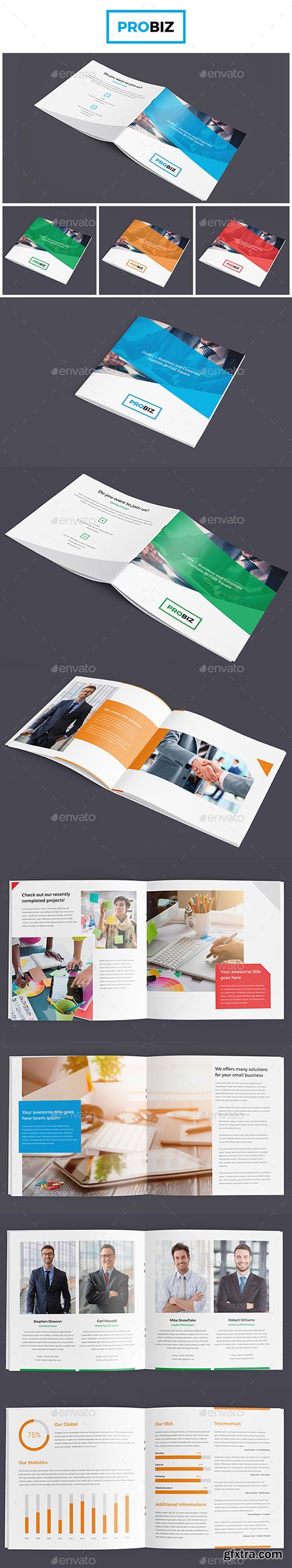 Graphicriver ProBiz – Business and Corporate Portfolio Bi-Fold Square 19079782