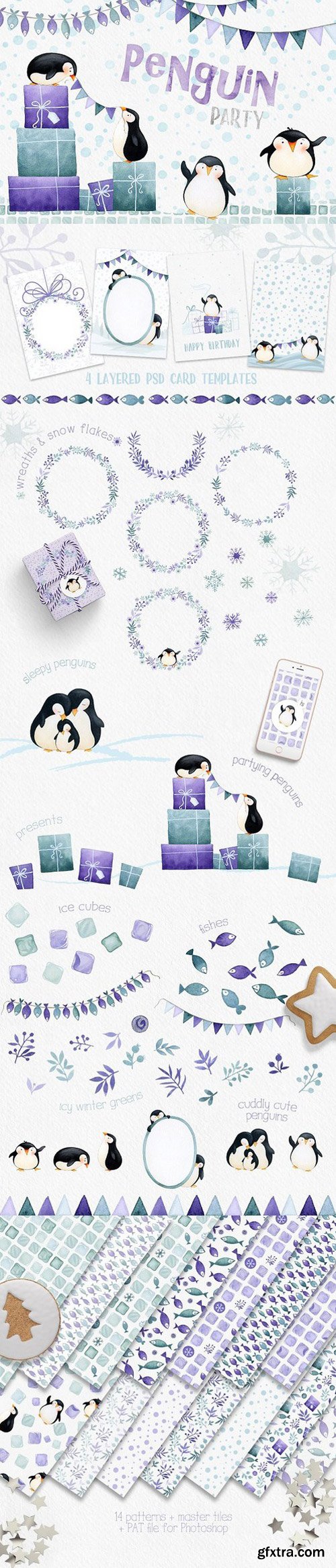 CM - Penguin Party Watercolors 951549