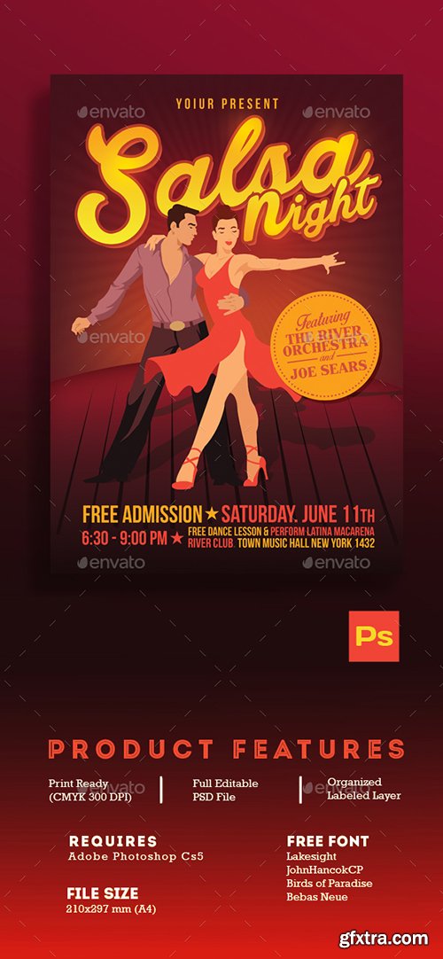 Graphicriver Salsa Night Flyer Template 16454998