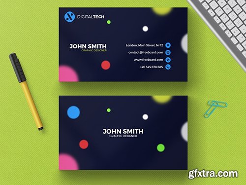 PSD Business Card With Blurred Circles