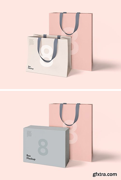 2 PSD Mock-Ups - Luxury Box & Bag