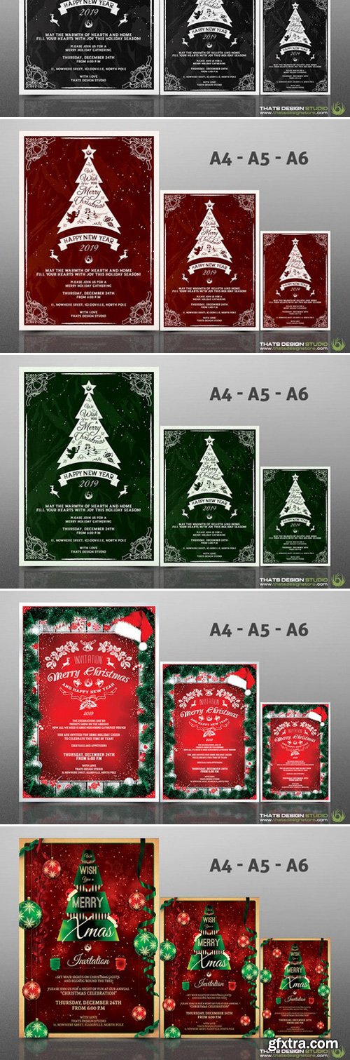 CM - 7 Xmas Menus + 7 Invitations Bundle 454851