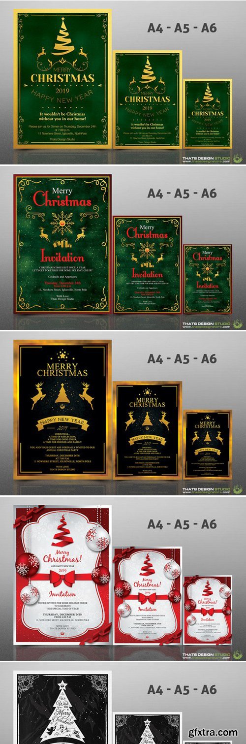 CM - 7 Xmas Menus + 7 Invitations Bundle 454851