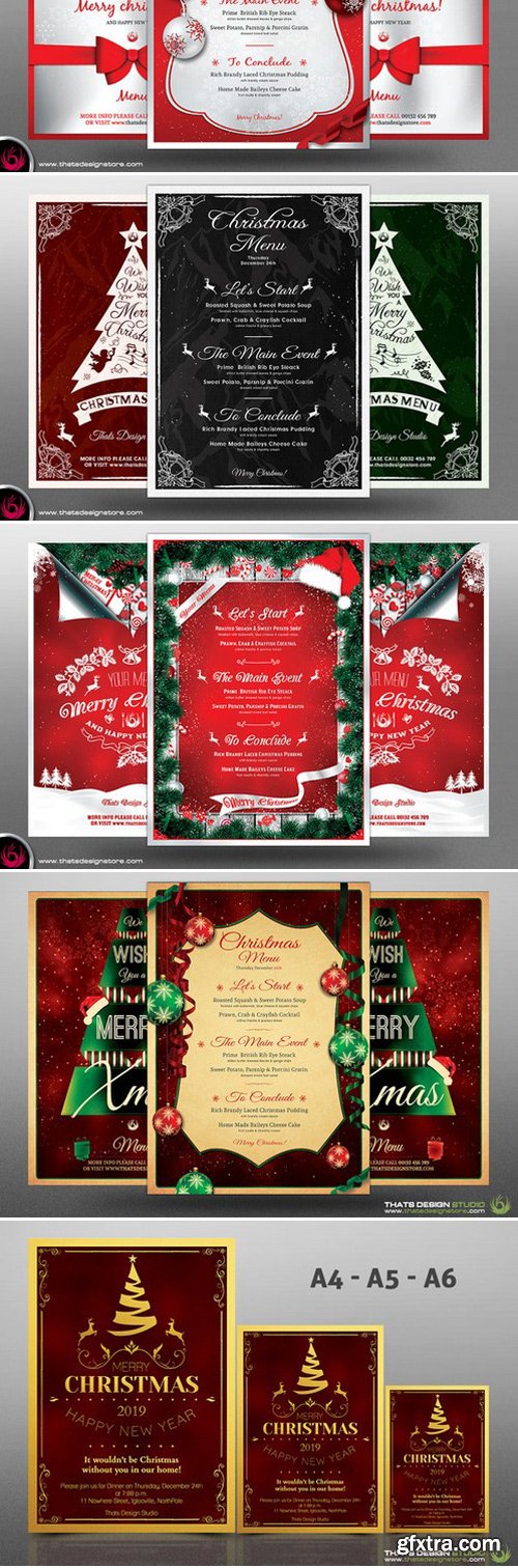 CM - 7 Xmas Menus + 7 Invitations Bundle 454851