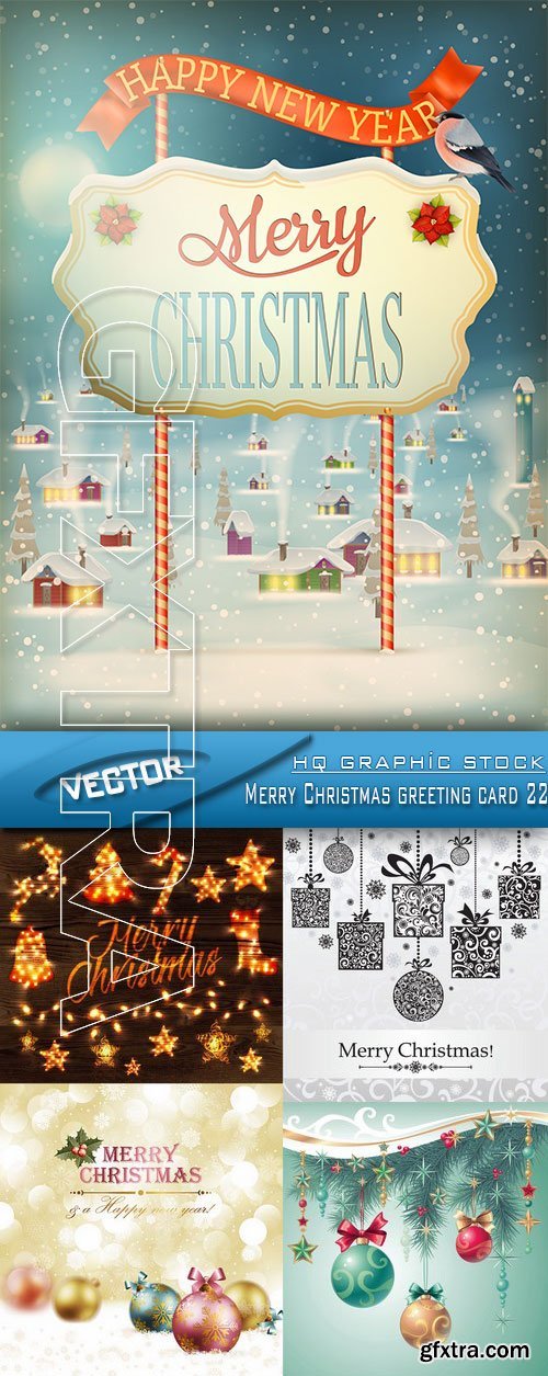 Stock Vector - Merry Christmas greeting card 22