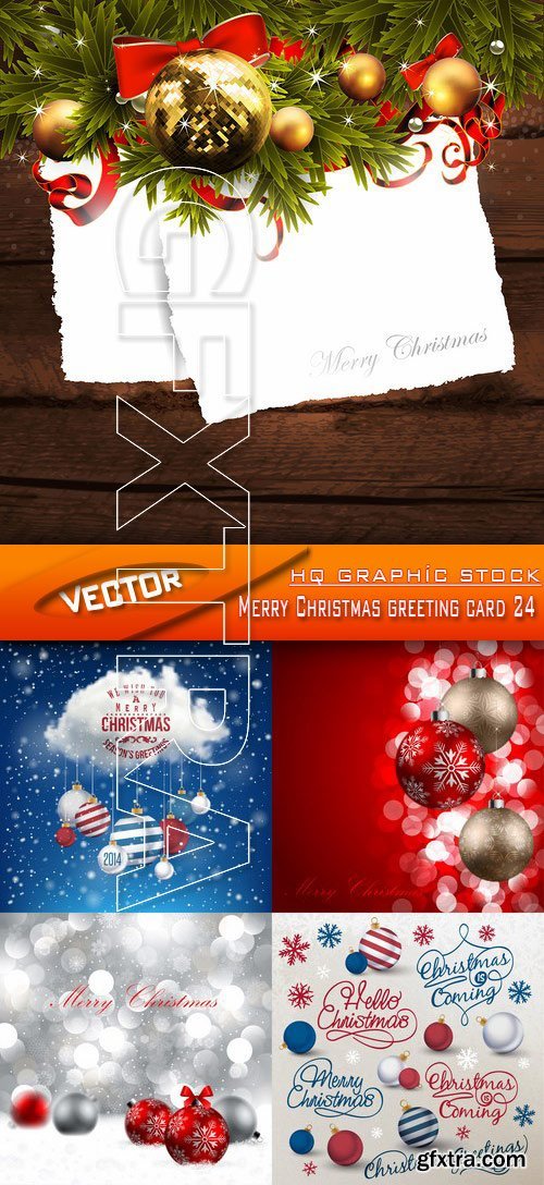 Stock Vector - Merry Christmas greeting card 24