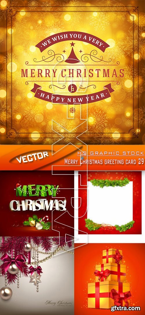 Stock Vector - Merry Christmas greeting card 29