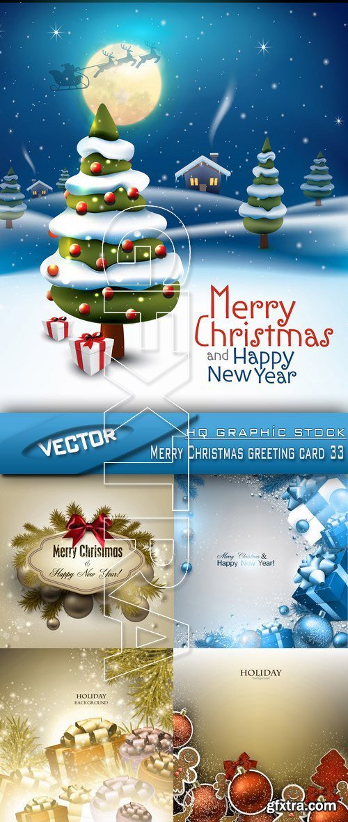 Stock Vector - Merry Christmas greeting card 33