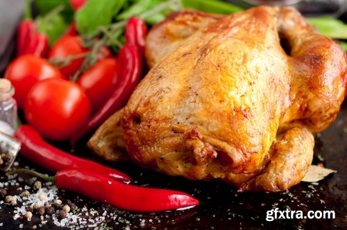 Collection roast chicken duck fish fender grill barbecue baked bird 25 HQ Jpeg