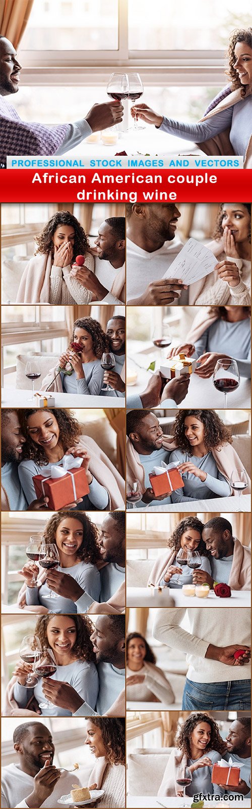 African American couple drinking wine - 13 UHQ JPEG