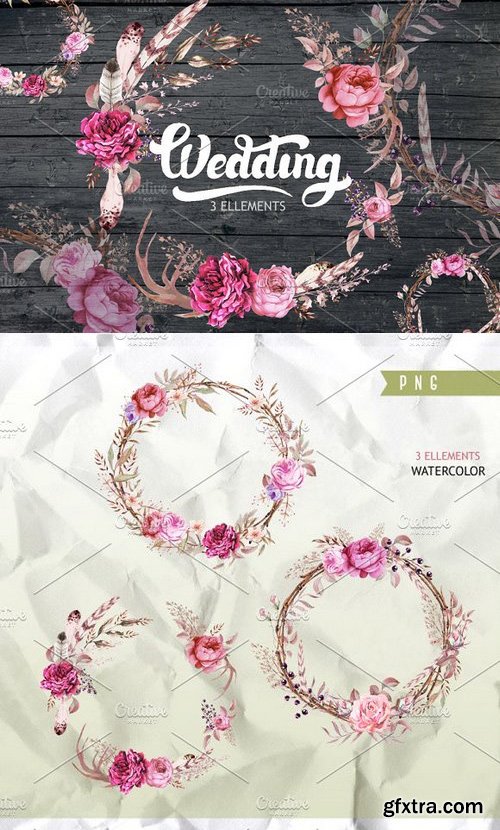 CM - Vintage Rose wedding set 1106821