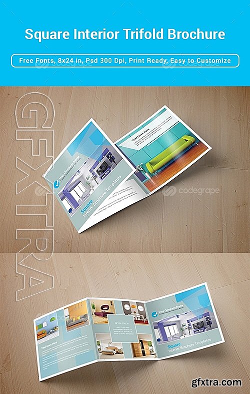 Square Interior Trifold Brochure 9080