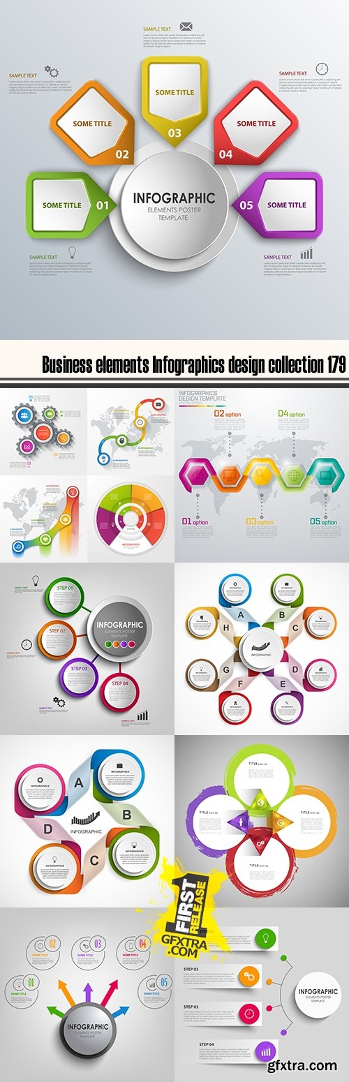 Business elements Infographics design collection 179