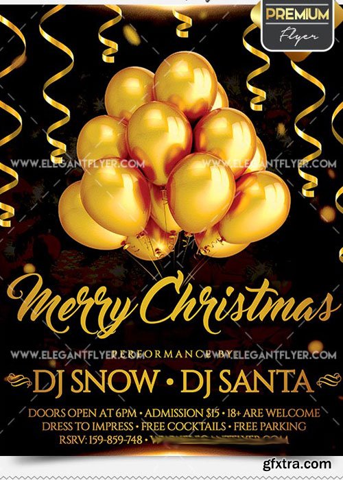 Merry Christmas Flyer PSD V11 Template + Facebook Cover